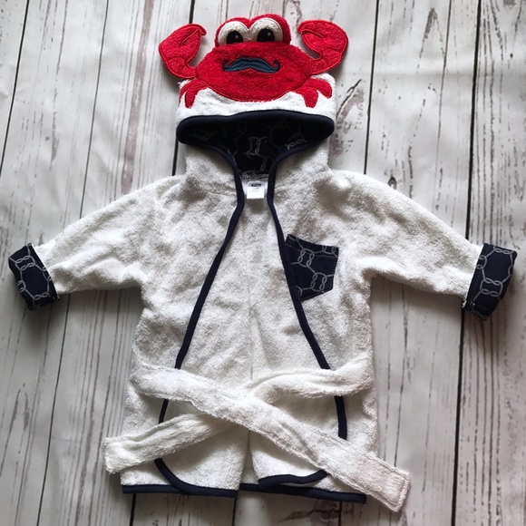 Hudson Baby Crab Hooded Nautical Bath Robe - Picture 2 of 7